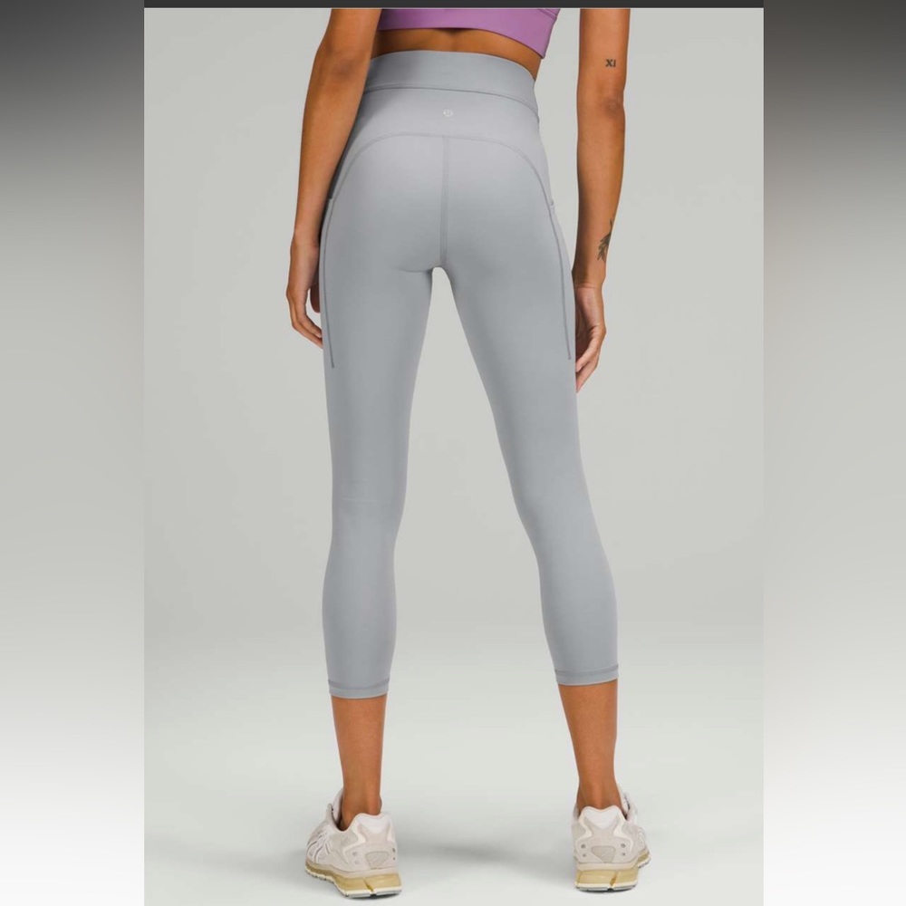 NWT Lululemon Power Thru High Rise Crop Rhino Grey 6/S